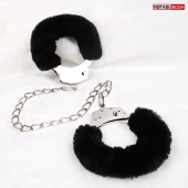 Металлические оковы с мягкой черной опушкой - Notabu - купить с доставкой в Находке