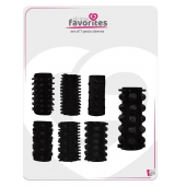 Набор из 7 черных насадок PENIS SLEEVES SET - Dream Toys - в Находке купить с доставкой