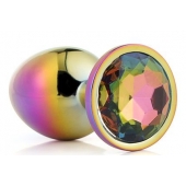 Голографическая анальная втулка с радужным кристаллом - 7,1 см. - Dream Toys - купить с доставкой в Находке