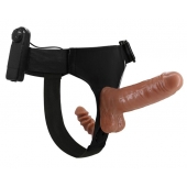 Страпон с вагинальной пробкой и вибрацией Ultra Passionate Harness - 16 см. - Baile - купить с доставкой в Находке