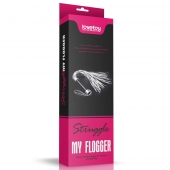 Серебристая плетка Struggle My Flogger с черной ручкой - 45 см. - Lovetoy - купить с доставкой в Находке