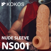 Телесная открытая насадка-реалистик с подхватом мошонки Nude Sleeve M - 12 см. - KOKOS - в Находке купить с доставкой
