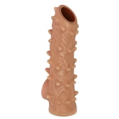 Телесная насадка с шипами и открытой головкой Nude Sleeve M - 12 см. - KOKOS - в Находке купить с доставкой