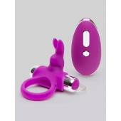 Лиловое виброкольцо с пультом ДУ Remote Control Cock Ring - Happy Rabbit - в Находке купить с доставкой