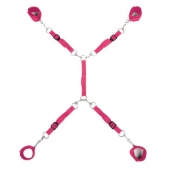 Ярко-розовый набор фиксаций на кровати Classic Bed Spreader - Lux Fetish - купить с доставкой в Находке
