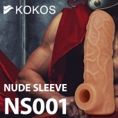 Телесная открытая насадка-реалистик с подхватом мошонки Nude Sleeve S - 10 см. - KOKOS - в Находке купить с доставкой