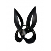 Черная кожаная маска зайки Miss Bunny - БДСМ Арсенал - купить с доставкой в Находке