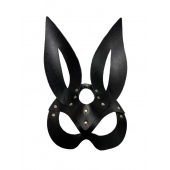 Черная кожаная маска зайки Miss Bunny - БДСМ Арсенал - купить с доставкой в Находке
