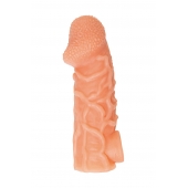 Телесная закрытая насадка с венками Cock Sleeve Size M - 15,6 см. - KOKOS - в Находке купить с доставкой