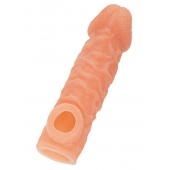 Телесная закрытая насадка с шершавой головкой Cock Sleeve Size L - 17,6 см. - KOKOS - в Находке купить с доставкой