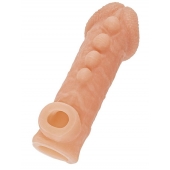 Телесная закрытая насадка с шишечками Cock Sleeve Size M - 15,6 см. - KOKOS - в Находке купить с доставкой