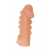 Телесная закрытая насадка с шишечками Cock Sleeve Size L - 17,6 см. - KOKOS - в Находке купить с доставкой