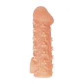Телесная закрытая насадка с пучками шишечек Cock Sleeve Size L - 17,6 см. - KOKOS - в Находке купить с доставкой