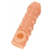 Телесная закрытая насадка с пучками шишечек Cock Sleeve Size L - 17,6 см. - KOKOS - в Находке купить с доставкой