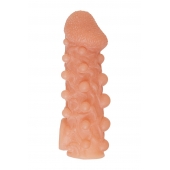 Телесная закрытая насадка с шариками Cock Sleeve Size L - 17,6 см. - KOKOS - в Находке купить с доставкой