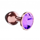 Пробка цвета розового золота с фиолетовым кристаллом Diamond Amethyst Shine L - 8,3 см. - Lola Games - купить с доставкой в Находке