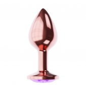 Пробка цвета розового золота с фиолетовым кристаллом Diamond Amethyst Shine L - 8,3 см. - Lola Games - купить с доставкой в Находке