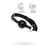 Черный кляп-шар на кожаных ремешках Anonymo - ToyFa - купить с доставкой в Находке