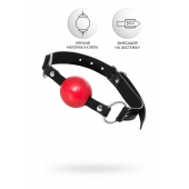 Красный кляп-шар на черных ремешках Anonymo - ToyFa - купить с доставкой в Находке