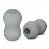 Серый двусторонний мастурбатор MINI DOUBLE BUBBLE - Zolo - в Находке купить с доставкой