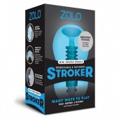 Голубой двусторонний мастурбатор MINI DOUBLE BUBBLE - Zolo - в Находке купить с доставкой