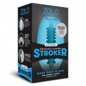 Голубой двусторонний мастурбатор MINI BUBBLE - Zolo - в Находке купить с доставкой