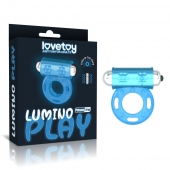 Голубое, светящееся в темноте эрекционное виброкольцо Lumino Play Vibrating Penis Ring - Lovetoy - в Находке купить с доставкой