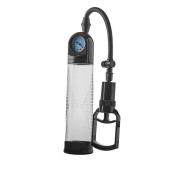 Прозрачная вакуумная помпа с манометром Deluxe Penis Pump - Dream Toys - в Находке купить с доставкой