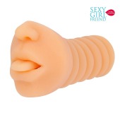 Телесный мастурбатор-ротик с высунутым язычком - Bior toys - в Находке купить с доставкой