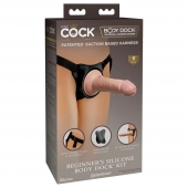 Страпон с телесной насадкой на присоске Beginner s Silicone Body Dock Kit - 14 см. - Pipedream - купить с доставкой в Находке