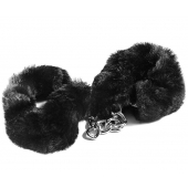 Наручники с черным искусственным мехом - Vulgar - купить с доставкой в Находке