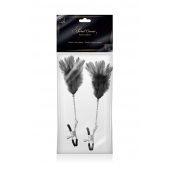 Зажимы для сосков с черными перьями Sweet Caress Feather Nipple Clumps - Sweet Caress - купить с доставкой в Находке