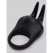 Черное эрекционное виброкольцо Sensation Rechargeable Vibrating Rabbit Love Ring - Fifty Shades of Grey - в Находке купить с доставкой