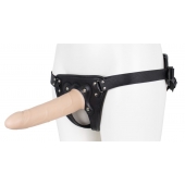 Пустотелый страпон Harness CLASSIC с бандажом - 19,5 см. - LOVETOY (А-Полимер) - купить с доставкой в Находке