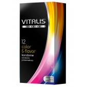 Цветные ароматизированные презервативы VITALIS PREMIUM color   flavor - 12 шт. - Vitalis - купить с доставкой в Находке