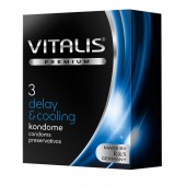 Презервативы VITALIS PREMIUM delay   cooling с охлаждающим эффектом - 3 шт. - Vitalis - купить с доставкой в Находке