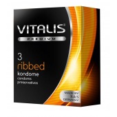 Ребристые презервативы VITALIS PREMIUM ribbed - 3 шт. - Vitalis - купить с доставкой в Находке