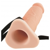 Телесный реалистичный фаллоимитатор с полостью Silicone Hollow Extension - 20 см. - Pipedream - купить с доставкой в Находке