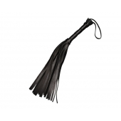 Чёрная кожаная плеть с 22 хвостами - 40 см. - Sitabella - купить с доставкой в Находке