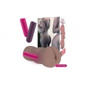 Коричневый вибромастурбатор-анус TONGGGO-Black Angel Auto - KOKOS - в Находке купить с доставкой