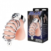 Серебристая клетка для члена Urethral Play Cage - BlueLine - купить с доставкой в Находке