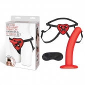 Красный поясной фаллоимитатор Red Heart Strap on Harness   5in Dildo Set - 12,25 см. - Lux Fetish - купить с доставкой в Находке