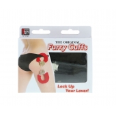 Металлические наручники с чёрной меховой опушкой - Dream Toys - купить с доставкой в Находке