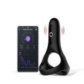 Черное виброкольцо Magic Motion Rise с подхватом мошонки - Magic Motion - в Находке купить с доставкой