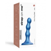 Голубая насадка Strap-On-Me Dildo Plug Balls size S - Strap-on-me - купить с доставкой в Находке