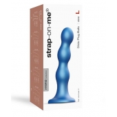 Голубая насадка Strap-On-Me Dildo Plug Balls size L - Strap-on-me - купить с доставкой в Находке