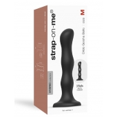 Черная насадка Strap-On-Me Dildo Geisha Balls size M - Strap-on-me - купить с доставкой в Находке