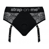 Черные трусики для насадок Diva Lingerie Harness - size S - Strap-on-me - купить с доставкой в Находке