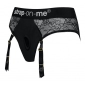 Черные трусики для насадок Diva Lingerie Harness - size L - Strap-on-me - купить с доставкой в Находке