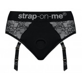 Черные трусики для насадок Diva Lingerie Harness - size L - Strap-on-me - купить с доставкой в Находке